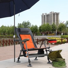 어크로스 유럽형 등받이 접이식 낚시 의자 PJE04, 오렌지, 1개