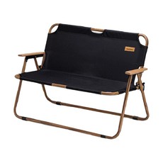 Across 2人座露營椅 野餐椅 Y02, 黑色, 1個
