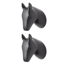동물 머리 후크걸이, 10 검은 말 머리, 2개