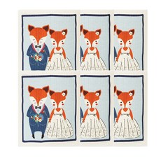 Ob&Ob吸水型圖案抹布 狐狸愛 YJ03, 6個