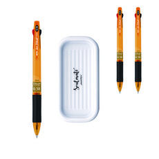 자바펜 제트3볼 펜 0.38mm 3p + 펜트레이 세트, 옐로우(볼펜), 랜덤발송(펜트레이), 1세트