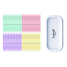 JAVAPEN 油性圓珠筆組 0.38mm+筆盤, 混色(原子筆)+白色(筆盤), 1組