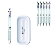 JAVAPEN Z-3 Ball M 0.38mm 原子筆 6入 + 筆盤組, 白色(原子筆), 隨機出貨(筆盤), 1套