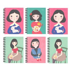 女孩圖案方格週計劃本 23-3513 6本, 隨機發貨