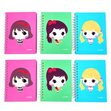 The Open House迷你彩色紙左翻筆記本 66頁 23-4253, 隨機發貨, 6個