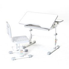 닥터데스크 유아용 높이조절 책상 의자 세트, 그레이