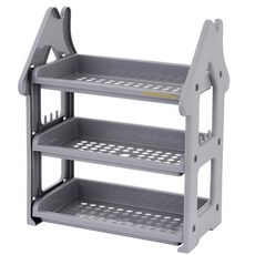 Da Showroom 3層廚房室內裝飾置物架收納盒, 灰色的