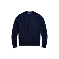 RALPH LAUREN 拉夫勞倫 POLO 男士棉麻 V 領開衫