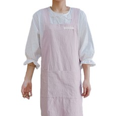 Allday Mall 棉質荷葉邊圍裙, 粉紅色, 1個