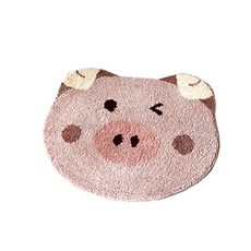 JCP 可愛小豬吸水地墊, 粉紅色, 1個