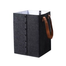 패브릭 접이식 빨래 바구니, 다크그레이, 1개