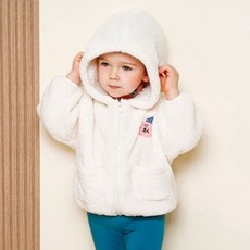 milk mile 童款刺繡絨毛連帽外套