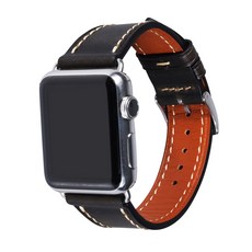 MOHARLAB Apple Watch高級皮革錶帶 42/44/45mm錶面適用, 炭灰色