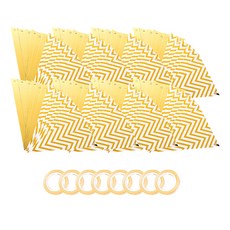 LivingDA Z字形三角掛旗 8入, 金色, 1個