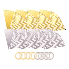 LivingDA 鋸齒三角掛旗 2款 x 4p組合, 金色, 銀色, 1套