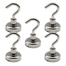 釹磁鐵圓形超強力磁鐵掛鉤 16mm 5入, 單一顏色, 1個