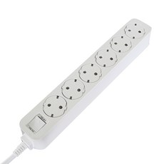 Smartcap 歐式1開6插延長線, 1個, 3m