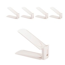 可調整高度鞋類收納架 奶油白, 5個