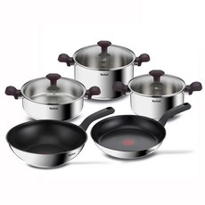 테팔 인덕션 쿡 냄비 5종 세트, 혼합색상, 프라이팬 28cm + 웍 28cm + 양수 20cm + 24cm + 전골 24cm