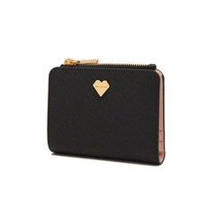 JILLSTUART 鑽石愛心LOGO拉鍊 2層2折短夾