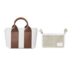 Mika Studio 多功能2way手提包+分隔內袋, IVORY(手提包)+BROWN(內袋)