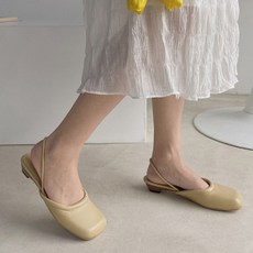 여성용 니랄 각진코 뮬 미들 힐 구두