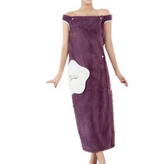 平口浴巾 空氣感浴袍 浴袍 3XL 150~170kg, 02 口袋款式 珊瑚紫色, 1個