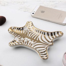 BetterVise 北歐風格家居 汽車鑰匙飾品收納盤 老虎, 金色