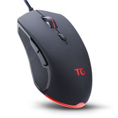 TGTrigem 靜音電競有線鼠標 TG-M2000GL + MaxSteel 寬電競墊 X3-PAD 套組, 鼠標 (TG-M2000GL), 墊 (X3-PAD), 黑（鼠標）、黑紅（墊）