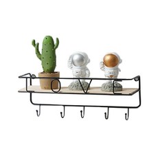 K-UNION 北歐風多用途掛架置物架 黑色, 1個