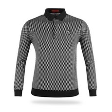 Luxgolf Yamaguchi 高爾夫男士獨特長袖高爾夫襯衫 YG1A414