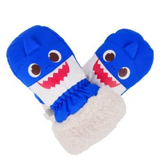 Pinkfong男童款爸爸鯊魚可愛拇指滑雪手套