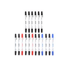 lifin Premium Ink Basic 彩色雙名筆，適用於中文字 黑色 14p + 藍色 2p + 紅色 2p 套組, 混色, 1套