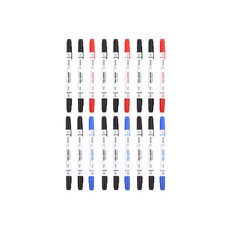 lifin 高級雙色記號筆 黑色 12入+藍色 3入+紅色 3入, 混色, 1套