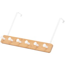 Señor Kim北歐風格原木門掛勾 6勾 46.5*25cm, 白色的, 1個
