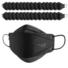Puremate 童款立體口罩 KF94 XS號, 黑色, 50片, 1盒