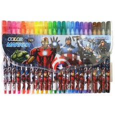 漫威 鋼鐵人 浩克 索爾 美國隊長 男孩用 24色 簽字筆, 混合顏色, 1個
