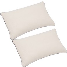 ahtty blanc 素色3層棉紗枕頭組 枕頭套 2入+枕芯, 1 象牙白