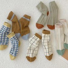 Jcell 兒童格紋愛心高級中筒襪 A91 5雙組