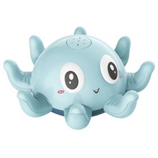 發光噴水章魚洗澡玩具, 藍色