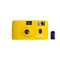 YASHICA 可重複使用膠卷玩具相機 + 膠卷電池, 1套, 黃色 (MF-1)
