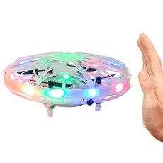 하늘은 나는 레인보우 플라잉볼 UFO 드론 LED 2세대, 화이트, 1개