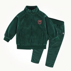 milk mile 孩童絨面長袖+長褲運動服套裝