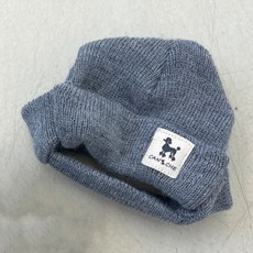 小狗圖案標誌針織毛帽, 灰色的