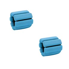 DIK SPORTS 馬卡龍矽膠瘦身重量帶 546g x 2入 + 專用收納袋, 天空藍