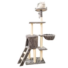 Maeum Eum 市場貓 5 樓貓塔 50 x 35 x 138cm, 灰色的, 1個