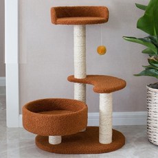 心連心市集 貓用三層貓跳台, 棕色, 1個