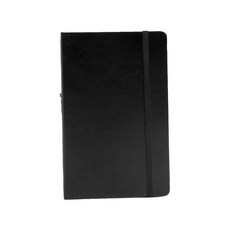 皮革無線綁帶筆記本 A5, 黑色, 1個