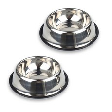 러버블리펫 반려동물 원형 스테인리스 식기 5호, 실버, 2개