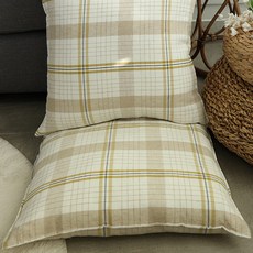 亞麻方形坐墊, 芥末